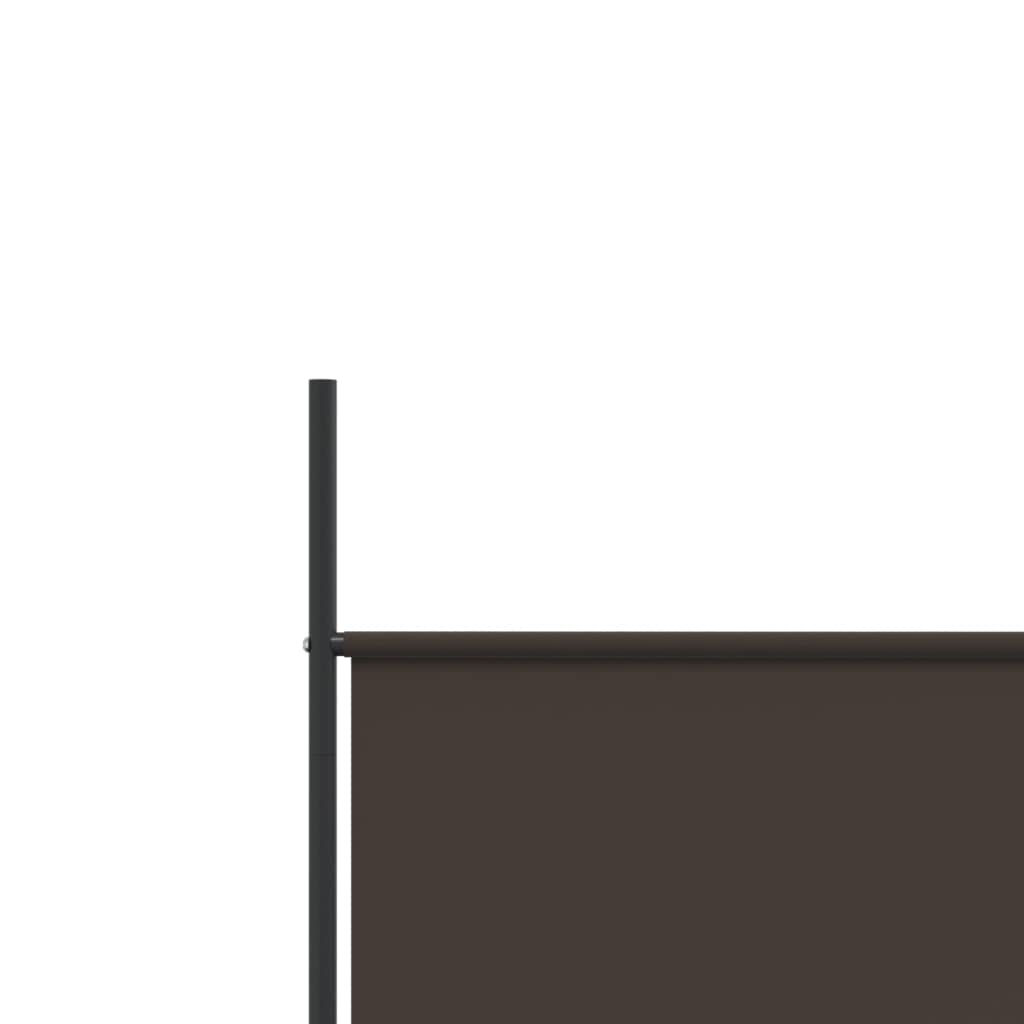 6-Panel Brown Fabric Folding Room Divider
