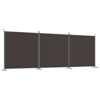 Brown 3-Panel Fabric Room Divider – 525 × 180cm