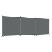 Anthracite 3-Panel Fabric Room Divider – 525 × 180cm