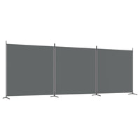 Anthracite 3-Panel Fabric Room Divider – 525 × 180cm