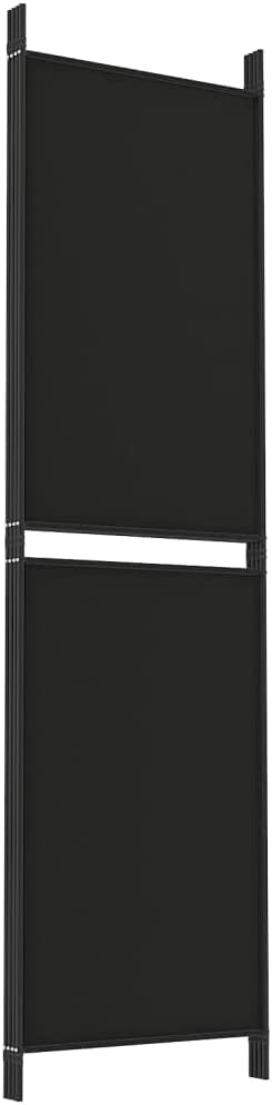 200 × 180 cm 4-Panel Black Fabric Room Divider