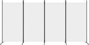 346 × 180 cm 4-Panel White Fabric Room Divider