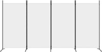 346 × 180 cm 4-Panel White Fabric Room Divider