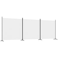White 3-Panel Fabric Room Divider – 525 × 180cm