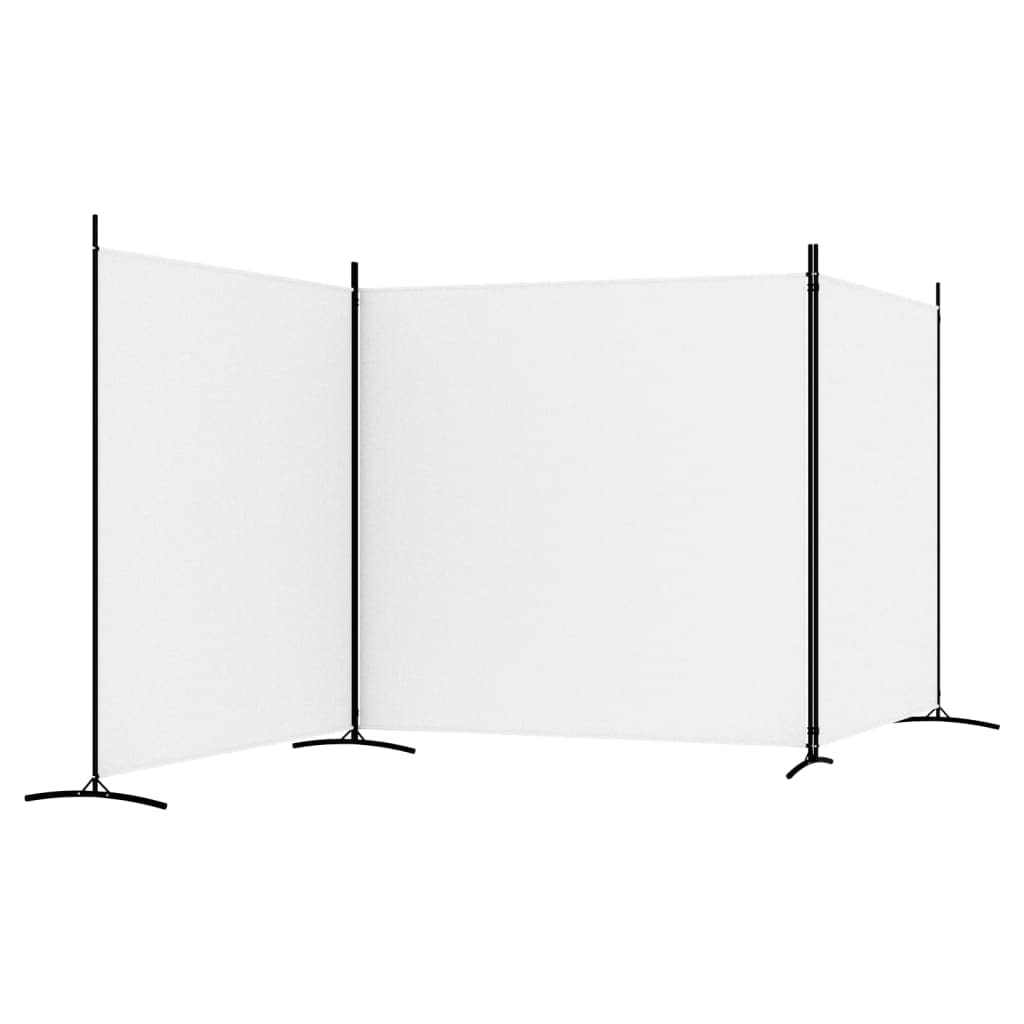 White 3-Panel Fabric Room Divider – 525 × 180cm