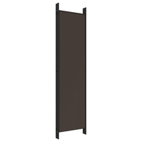 6-Panel Brown Fabric Folding Room Divider