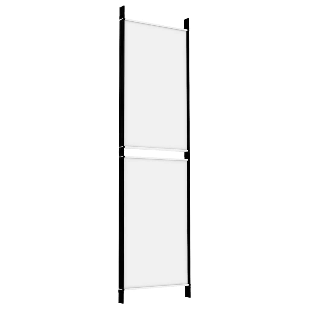 200 × 180 cm 4-Panel White Fabric Room Divider