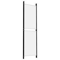 200 × 180 cm 4-Panel White Fabric Room Divider