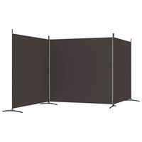 Brown 3-Panel Fabric Room Divider – 525 × 180cm