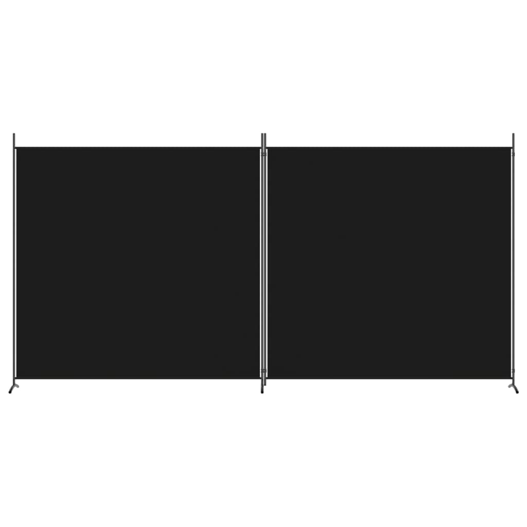 Black 2-Panel Fabric Room Divider – Approx. 348 × 180cm