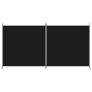 Black 2-Panel Fabric Room Divider – Approx. 348 × 180cm