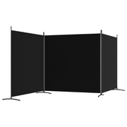 Black 3-Panel Fabric Room Divider – 525 × 180cm
