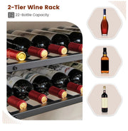 Freestanding Bar Cabinet with 2 Wine Racks