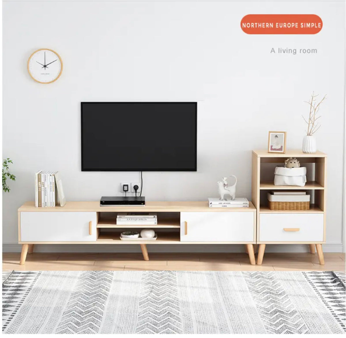 120 cm Maple TV Stand with Open Storage