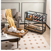 3-Tier Rolling Bar Cart with Removable Serving Tray