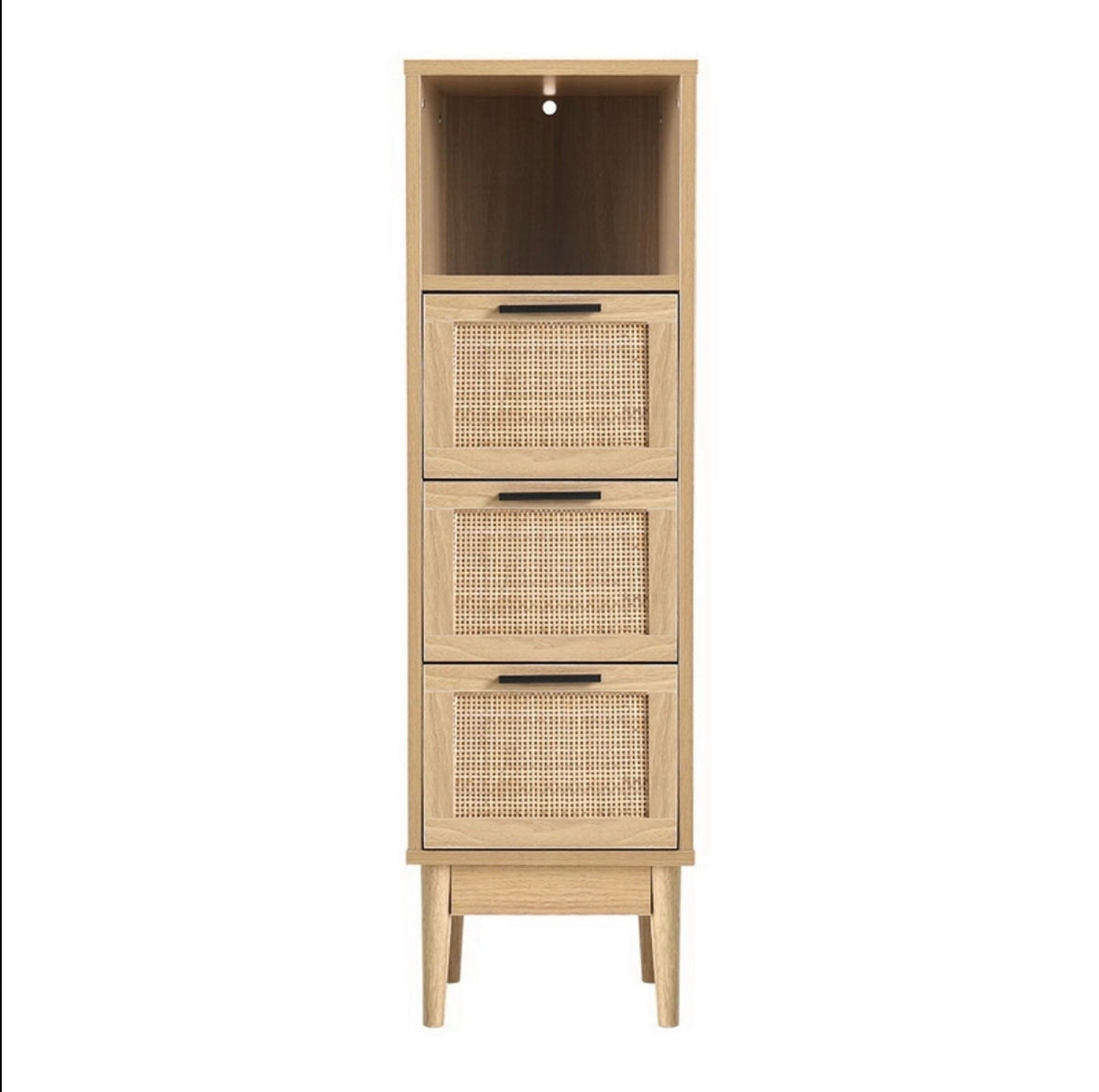 3-Drawer Rattan Storage Cabinet