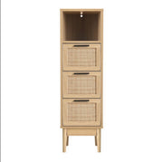 3-Drawer Rattan Storage Cabinet