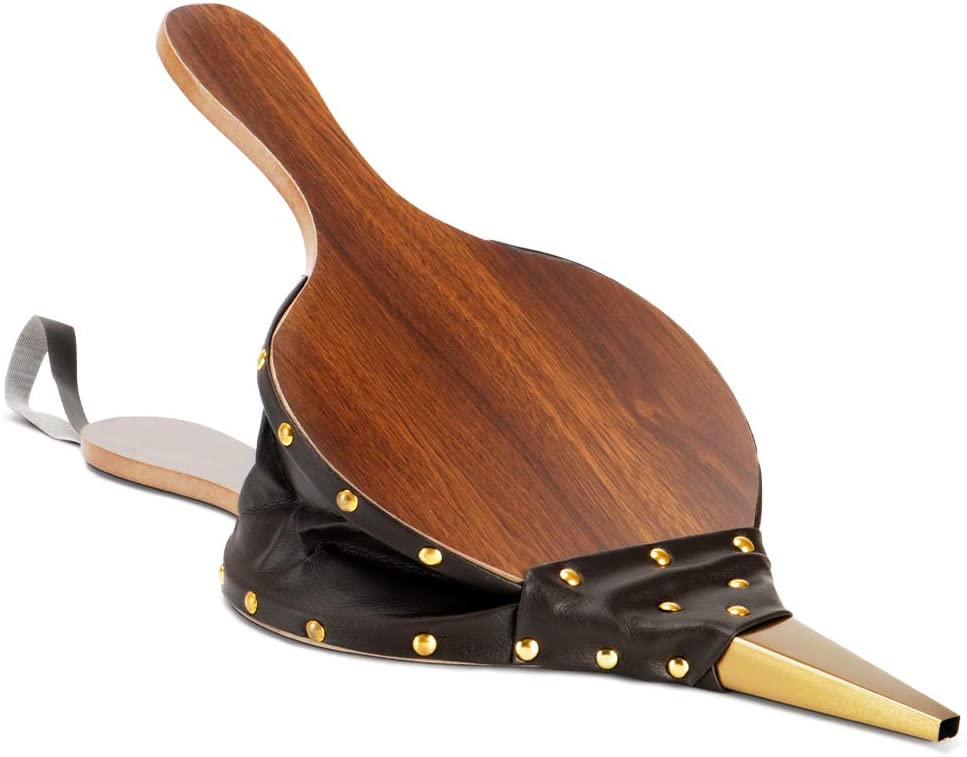 Fireplace Bellows 17"x7.5" Large Wood Air Blower Cast Nozzle for Outdoor Camping BBQ Grill Chimney Hand Bellow Pump Pit Barbeque Fire Tools Accessories with Hanging Strap