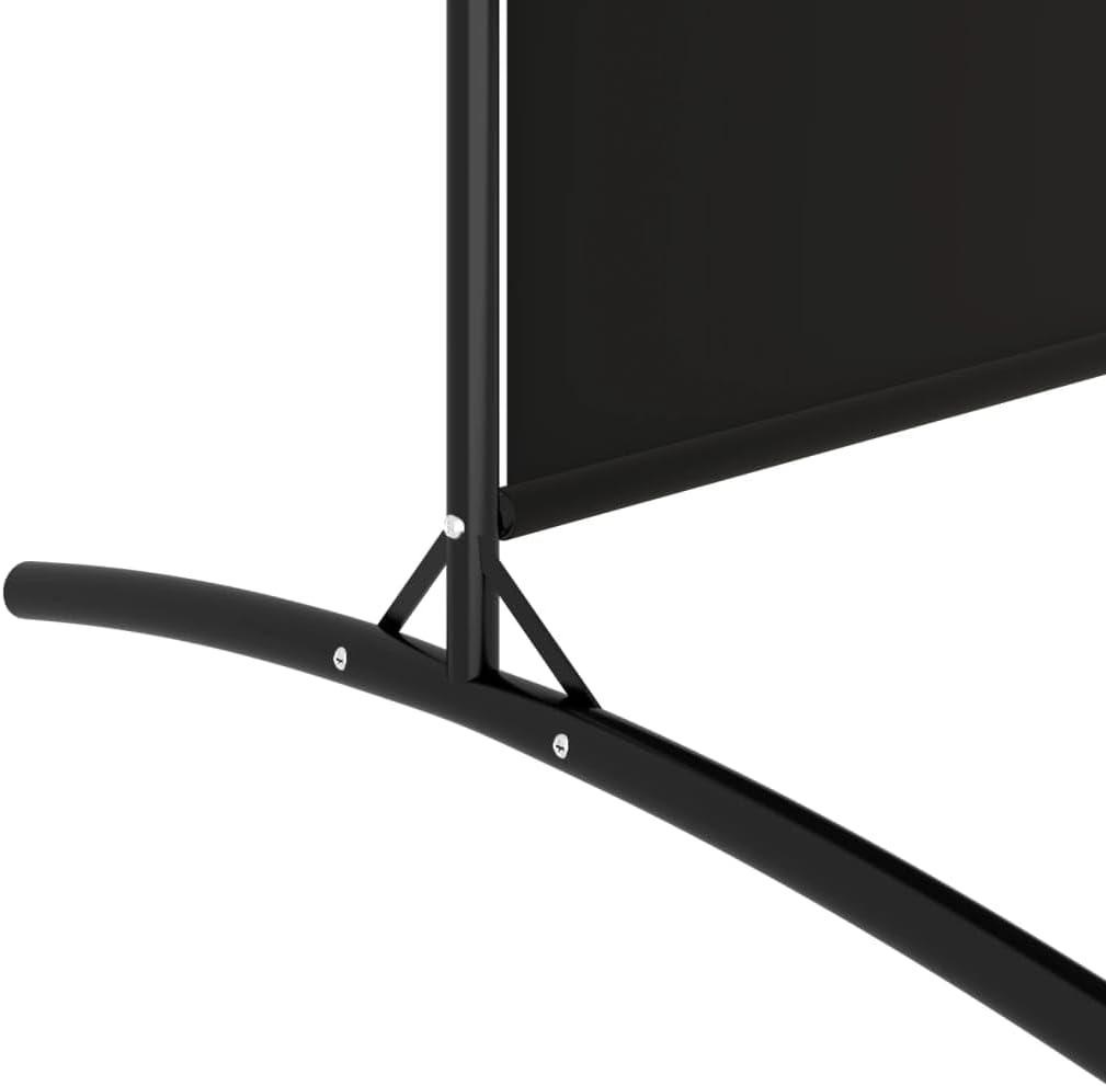346 × 180 cm 4-Panel Black Fabric Room Divider