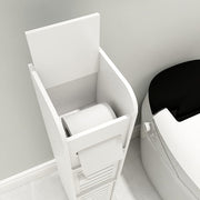 Slim Bathroom Cabinet with Toilet-Roll Holder & Shelves