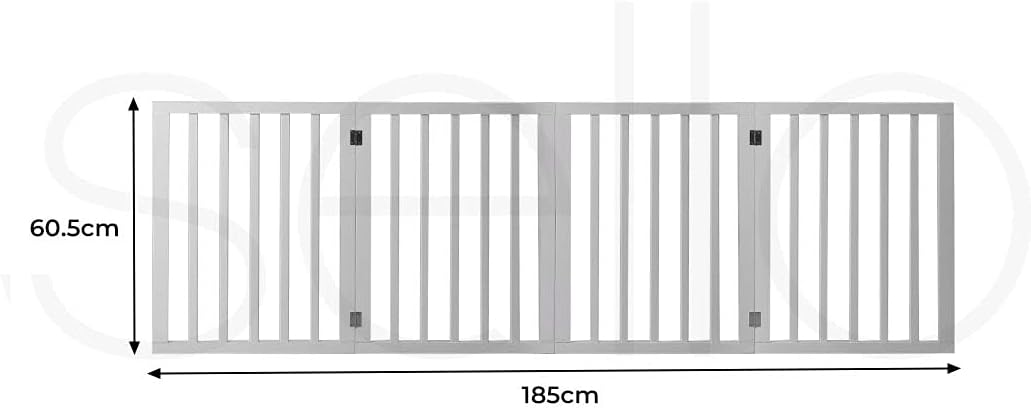 139 × 60.5 cm White Folding Freestanding Pet Barrier