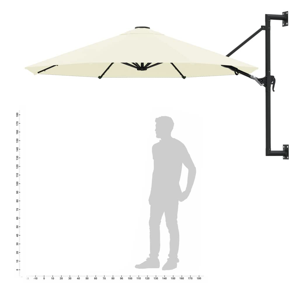 300 cm Wall-Mounted Parasol – Sand