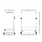 60 cm White Height-Adjustable Bedside Laptop Table