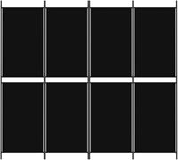 200 × 180 cm 4-Panel Black Fabric Room Divider