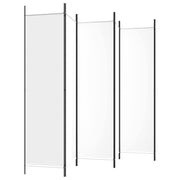 White 6-Panel Folding Fabric Room Divider