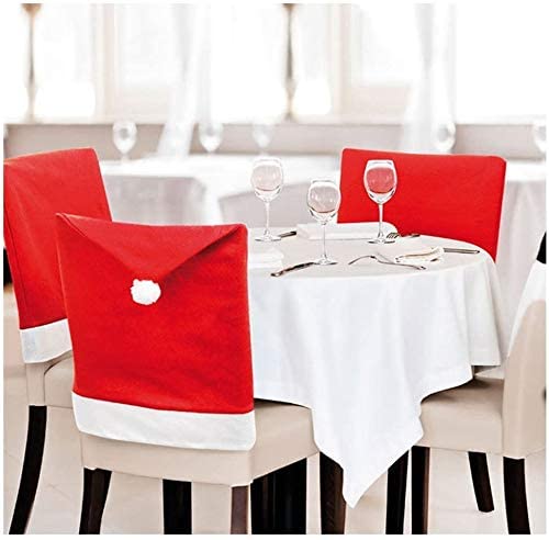 6-Pack Santa Hat Christmas Dining Chair Covers