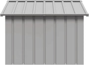 Dog House Home Garden Backyard Dog Kennel Indoor Outdoor Puppy Pet Cat Shed House Animal Supply with Roof Grey Galvanised Steel