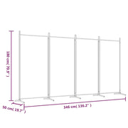 346 × 180 cm 4-Panel Black Fabric Room Divider