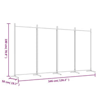 346 × 180 cm 4-Panel Black Fabric Room Divider