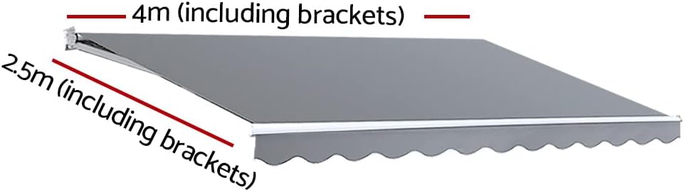 4 × 2.5 m Manual Folding-Arm Awning – Pearl Grey