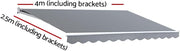 4 × 2.5 m Manual Folding-Arm Awning – Pearl Grey