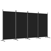 346 × 180 cm 4-Panel Black Fabric Room Divider