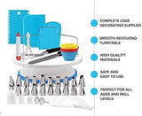 Cake Decorating Supplies,106 PCS Cake Decorating Tools Kit for Beginners,Kids and Cake Lovers, Brithday Cake Cookies Pastry Tools, With Cake Turntable, Cake Leveler & Slicer, Icing Spatula Smoother