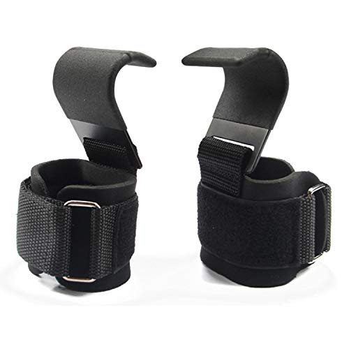 Heavy-Duty Lifting Hooks with Wrist Straps – Pair