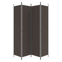 200 × 220 cm 4-Panel Brown Fabric Room Divider