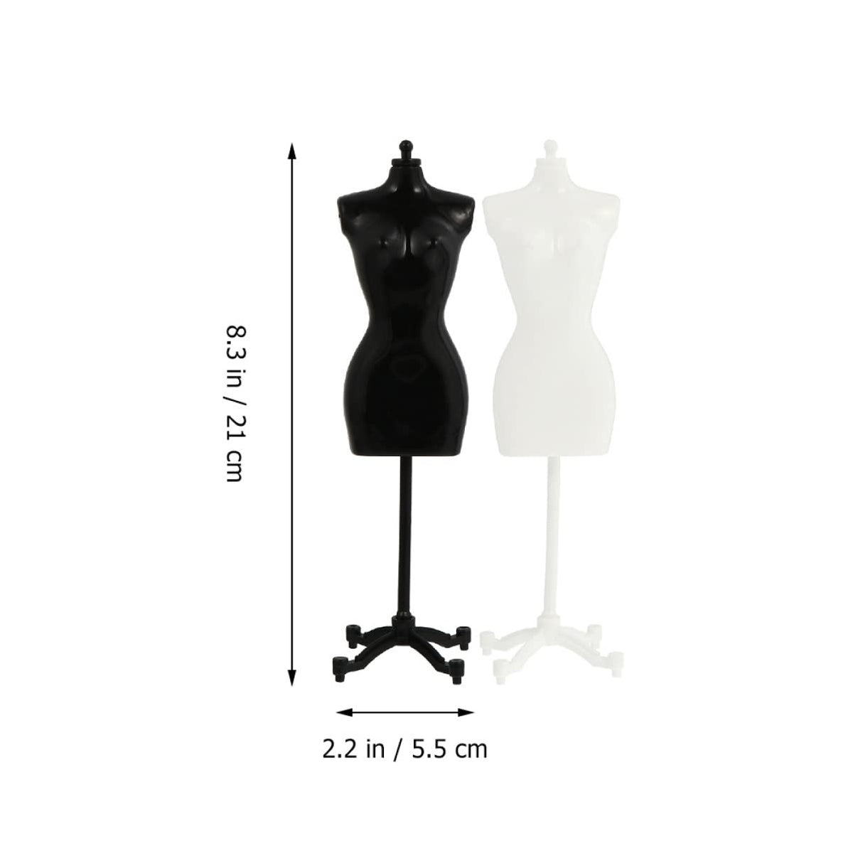 Miniature Doll Dress-Form Mannequin Stands – 8 Pack