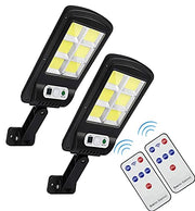 2-Pack 120-LED Solar Motion Street Lights with Remote