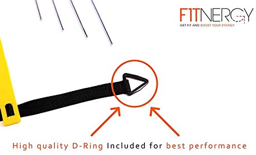 Speed and AGILITY LADDER Training Equipment by F1TNERGY - Orange 12 Rung Ladder FREE Carrying BAG + 10 Speed CONES (5 Orange + 5 Yellow) + 4 Pegs &amp; D-Rings - SOCCER TRAINING Football Gear Hockey Mask