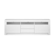 LED TV Cabinet 180cm Entertainment with 2 Drawers and Cabinets-White