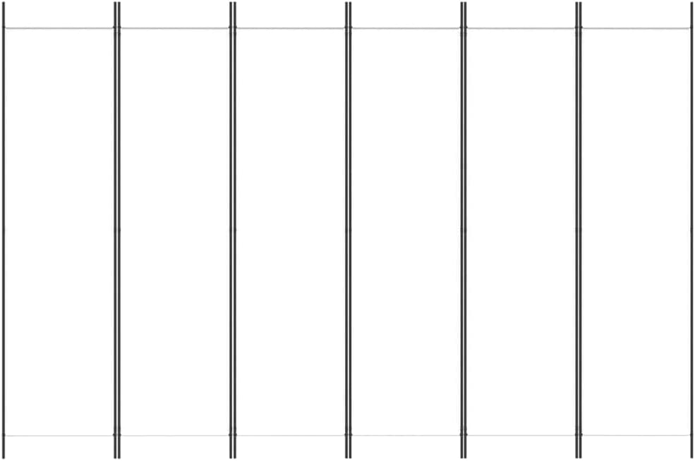 White 6-Panel Folding Fabric Room Divider