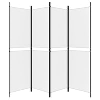 200 × 180 cm 4-Panel White Fabric Room Divider