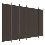 6-Panel Room Divider Living Room Bedroom Partition Privacy Protection Screen Room Separator Folding Dressing Wall Brown Fabric
