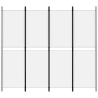 200 × 180 cm 4-Panel White Fabric Room Divider