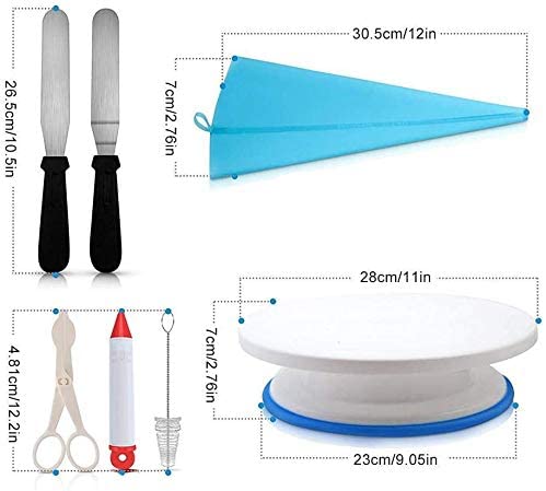 Cake Decorating Supplies,106 PCS Cake Decorating Tools Kit for Beginners,Kids and Cake Lovers, Brithday Cake Cookies Pastry Tools, With Cake Turntable, Cake Leveler & Slicer, Icing Spatula Smoother