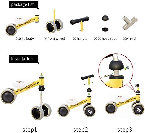 Baby Balance Bike Children Walker Toddler Ride On No Pedal Push Bicycle