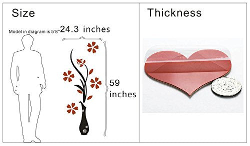 58 × 150 cm Reflective Acrylic Vase Wall Decal – 3 Colours